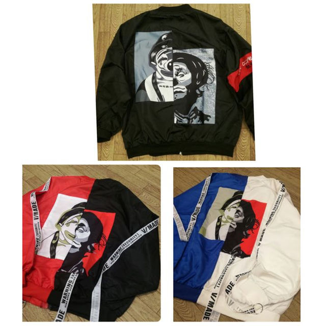 【値下げ♥】ピエロジャケット MA-1 白/青 メンズのジャケット/アウター(ブルゾン)の商品写真