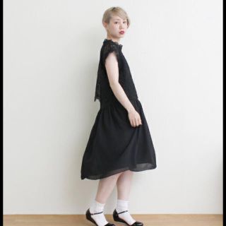 ドットアンドストライプスチャイルドウーマン(Dot&Stripes CHILDWOMAN)のケミカルレース×シフォンレイヤード　3WAYワンピース(ひざ丈ワンピース)