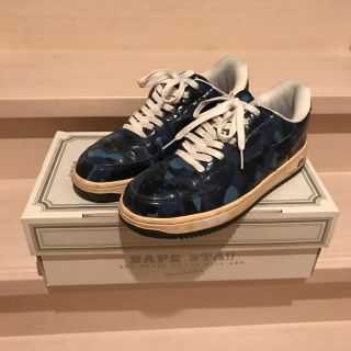 アベイシングエイプ(A BATHING APE)のBAPESTA カモ柄BULE(スニーカー)