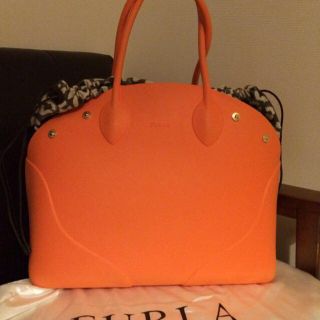 フルラ(Furla)のフルラ☺︎オレンジ×レオパードbag(トートバッグ)