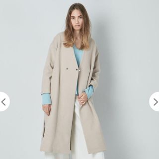 18AW enfoldソフトリバークラッシーノーカラーコート36 【在庫限り 18AW enfoldソフトリバークラッシーノーカラーコート36 【在庫限り