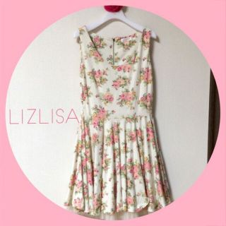 リズリサ(LIZ LISA)のLIZLISA 裾レース付き花柄ワンピース☆リズリサ(ミニワンピース)