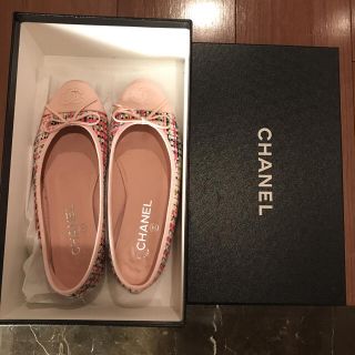 シャネル(CHANEL)のLily様専用CHANEL ココツイードバレエシューズ ピンク(バレエシューズ)