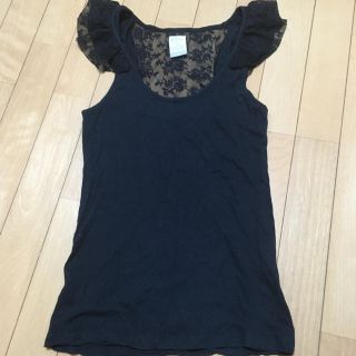 ザラ(ZARA)のZARA 黒 タンクトップ レース ローズ M(タンクトップ)