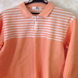 クレージュ(Courreges)のクレージュのきれいなオレンジのカノコのコットンポロシャツ(ポロシャツ)