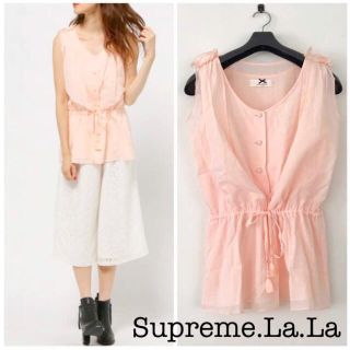 シュープリームララ(Supreme.La.La.)の綿100%♦︎Supreme.La.La ノースリーブ チュニック ピンク M(チュニック)