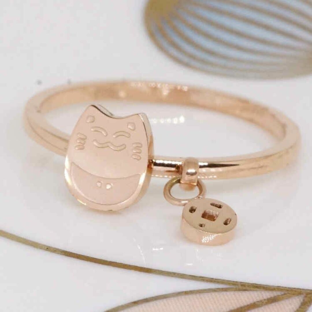 18K RGP ゴールド 猫 ちゃん 指輪 gu1299e レディースのアクセサリー(リング(指輪))の商品写真