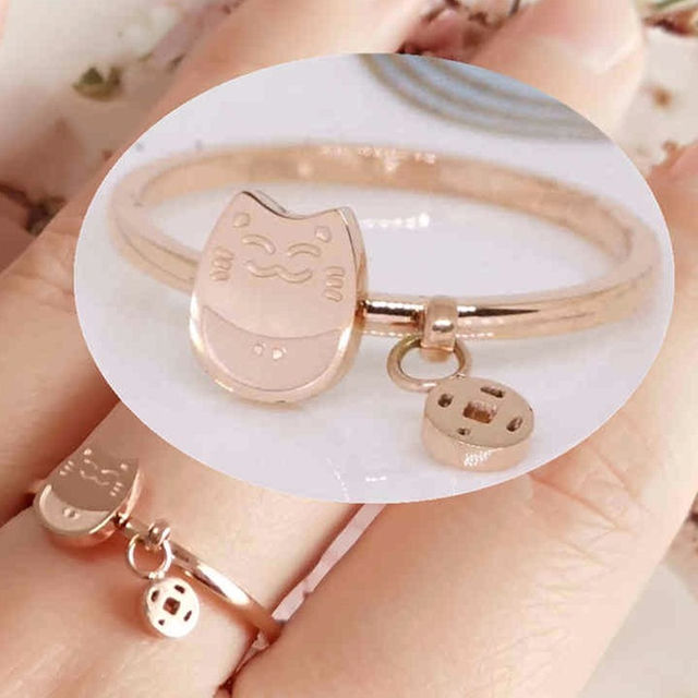 18K RGP ゴールド 猫 ちゃん 指輪 gu1299e レディースのアクセサリー(リング(指輪))の商品写真