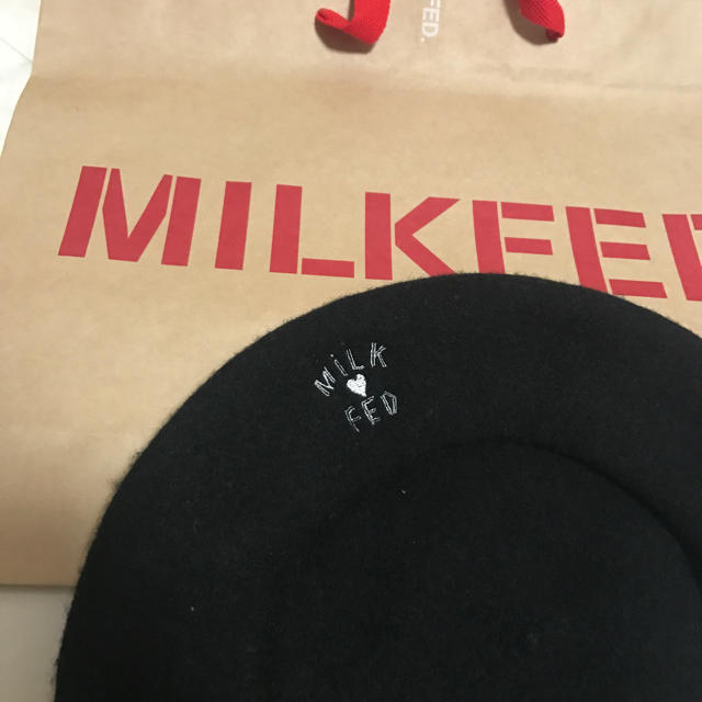 MILKFED.(ミルクフェド)の【るるんぶ様 専用】限定⭐️未使用☺︎milkfedベレー帽 黒 レディースの帽子(ハンチング/ベレー帽)の商品写真