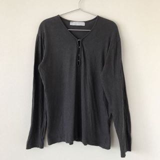 シップス(SHIPS)の[値下げ]SHIPS メンズ 綿麻ヘンリーネックロンティー チャコール(Tシャツ/カットソー(七分/長袖))