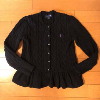 ポロラルフローレン(POLO RALPH LAUREN)の〔美品〕ラルフローレン サイズS〔7〕130 定番 黒カーディガン(カーディガン)