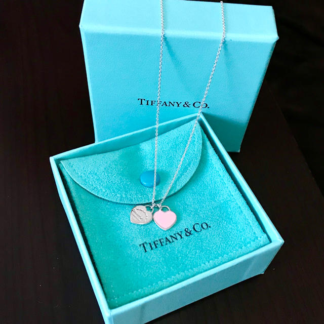 Tiffany & Co.(ティファニー)の限界値下げ❣️★美品★ダブルハート エナメルフィニッシュ ネックレス  箱無し  レディースのアクセサリー(ネックレス)の商品写真