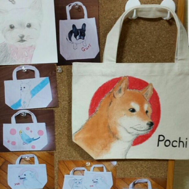 うちのこかばん イラストオーダートートバッグ - バッグ
