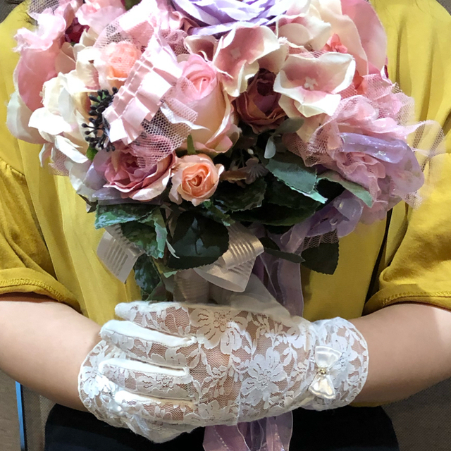 ウエディンググローブ♡大人リボン レディースのファッション小物(手袋)の商品写真