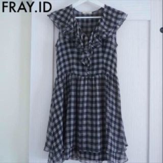 フレイアイディー(FRAY I.D)のFRAY  ID チェックフリルワンピース(ひざ丈ワンピース)