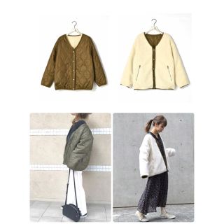 ダブルクローゼット(w closet)のw closet ボア×ひょうたんキルティングブルゾン(ブルゾン)