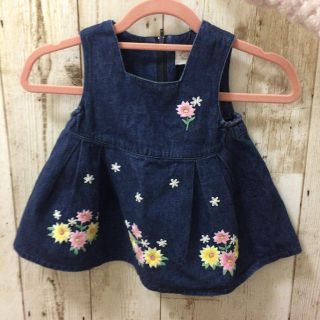 ★ベビー 80 デニム 花柄刺繍ワンピース★(ワンピース)