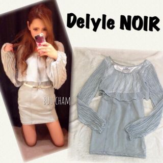 デイライルノアール(Delyle NOIR)のDelyle NOIR♡ストライプシフォンデニムワンピース(ミニワンピース)