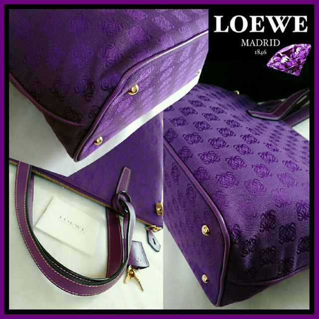 LOEWE(ロエベ)の良好寄💜希少カラーロエベ 魅惑のパープル💜アナグラム トートバッグ冊子付 レディースのバッグ(トートバッグ)の商品写真