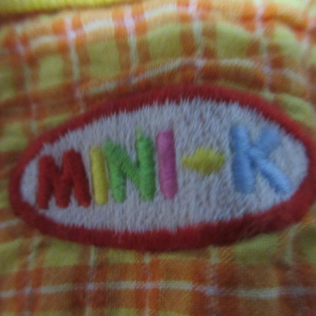 MINI-K(ミニケー)の↓ミニK★９５㎝★黄色とオレンジのチェック地★薄手のジャンバー★美品 キッズ/ベビー/マタニティのベビー服(~85cm)(その他)の商品写真