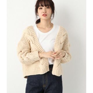 アパートバイローリーズ(apart by lowrys)のお値下げ apart by lowrys ニット ケーブルカーディガン 新品(ニット/セーター)