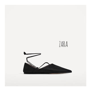 ザラ(ZARA)のZARA レースアップフラットシューズ(バレエシューズ)