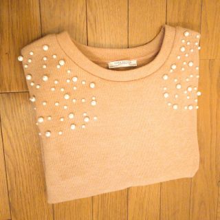 ザラ(ZARA)のZARA パール付ソフトタッチニット(ニット/セーター)