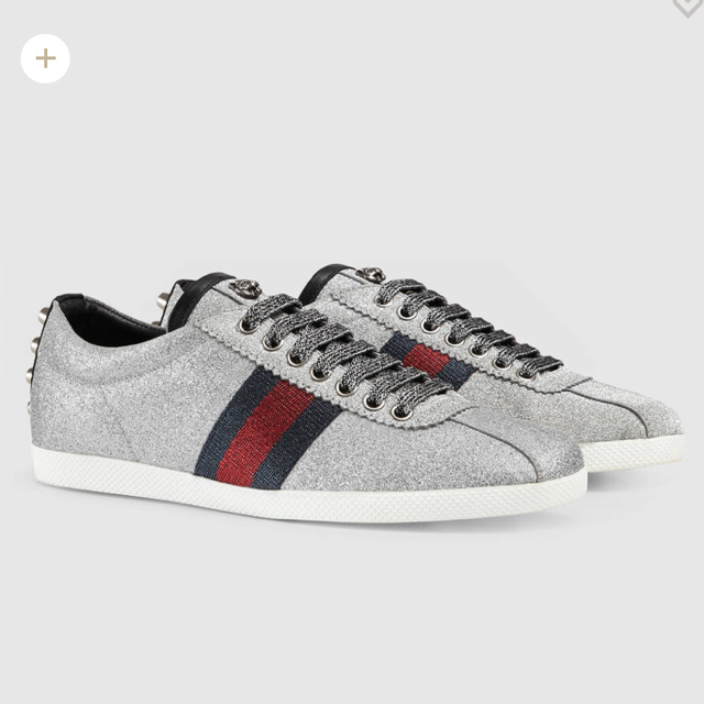 本物保証】 Gucci - グッチ スタッズ付き グリッタースニーカー 23