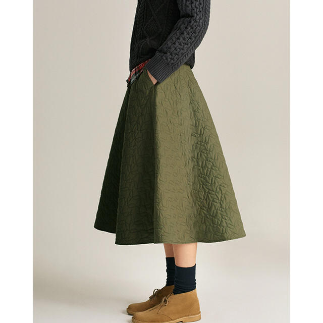 UNIQLO(ユニクロ)のユニクロ×JW アンダーソン キルトスカート W58／ダークグリーン 新品！ レディースのスカート(ロングスカート)の商品写真