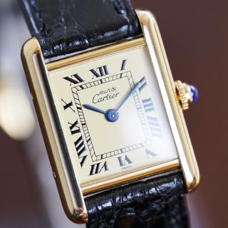 カルティエ(Cartier)の美品 カルティエ マスト タンク アイボリー SM Cartier(腕時計)