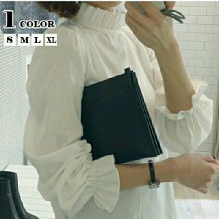 重ね着　フリル　シャツ　ブラウス　S～XＬ(シャツ/ブラウス(長袖/七分))