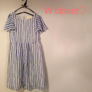 ダブルクローゼット(w closet)のW closet♡ストライプワンピース(ひざ丈ワンピース)