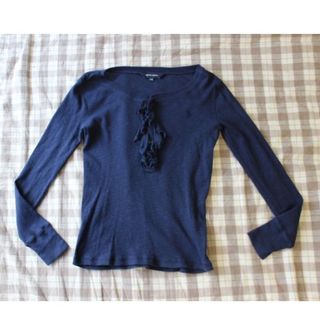 ラルフローレン(Ralph Lauren)のラルフローレン　フリルカットソー　140　ネイビー紺　長袖 (Tシャツ/カットソー)
