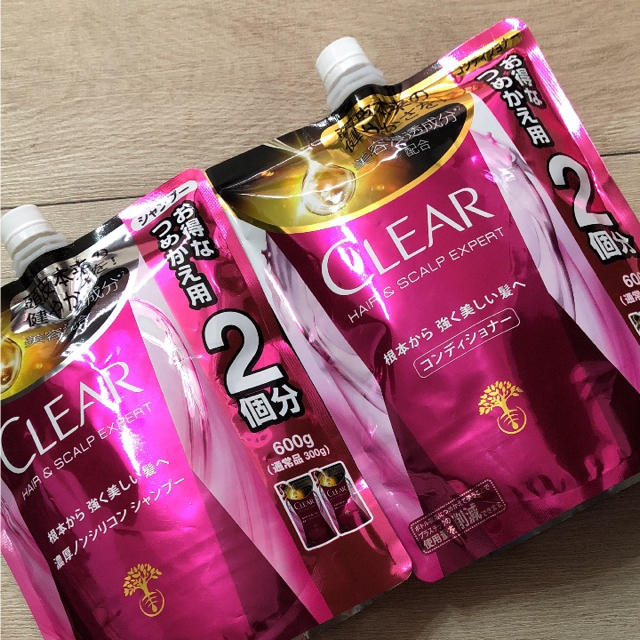 Unilever(ユニリーバ)のクリアCLEAR☆ノンシリコンシャンプー&コンディショナー☆詰替2個分セット コスメ/美容のヘアケア/スタイリング(シャンプー)の商品写真