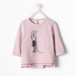 ザラキッズ(ZARA KIDS)のZaraドールプリント入りストラップTシャツ 86cm(その他)