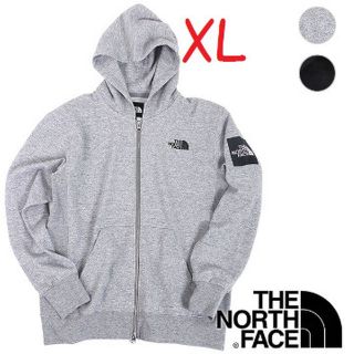 ザノースフェイス(THE NORTH FACE)のXL ノースフェイス スクエアロゴ パーカー グレー フルジップ(パーカー)