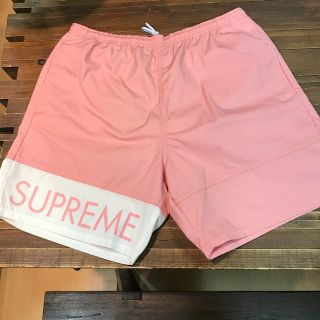 シュプリーム(Supreme)のsupreme banner water short ピンク M 登坂着(ショートパンツ)