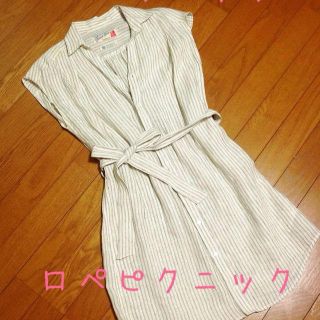 ロペピクニック(Rope' Picnic)のロペピクニックリネンシャツワンピ(ひざ丈ワンピース)