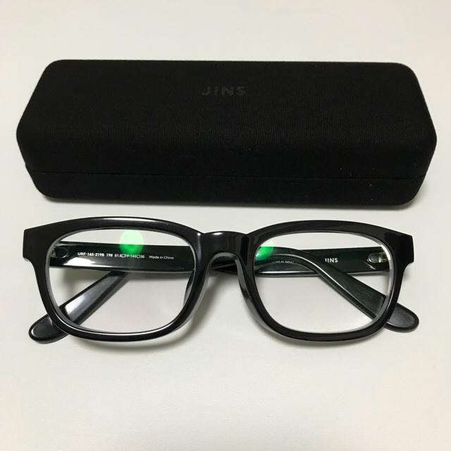 正規代理店 JINS ジンズ クラッシック 黒縁 ハーフリム 度入り メガネ 眼鏡 メンズ