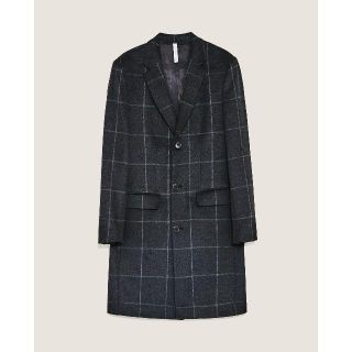 ザラ(ZARA)の新品 ZARA チェック柄 チェスターコート グレー メンズM(チェスターコート)