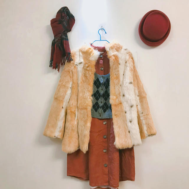 real fur coat set3点