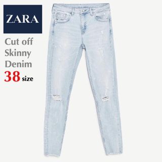 ザラ(ZARA)の【美品◆38】ZARA ザラ メンズ レディース スキニーデニム ダメージデニム(デニム/ジーンズ)