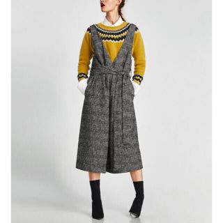 ザラ(ZARA)の新品未使用 ベルト付き ツイード サロペット(サロペット/オーバーオール)