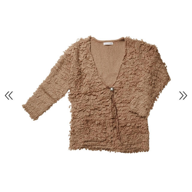 ALEXIA STAM(アリシアスタン)のfurlike loop knit cardigan camel レディースのトップス(カーディガン)の商品写真