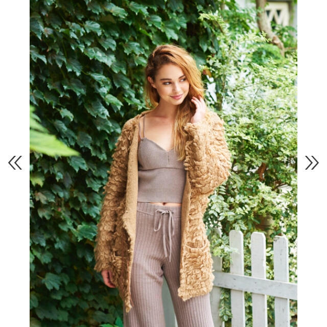 ALEXIA STAM(アリシアスタン)のfurlike loop knit cardigan camel レディースのトップス(カーディガン)の商品写真