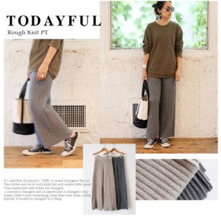 トゥデイフル(TODAYFUL)のトゥデイフル  Rough Knit PT  グレイ  36  (カジュアルパンツ)