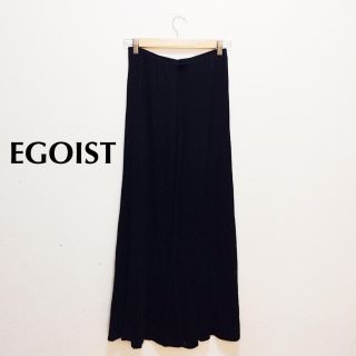 エゴイスト(EGOIST)のEGOIST 楽チンロングパンツ ウエストゴム ブラックフリル スカンツ(カジュアルパンツ)