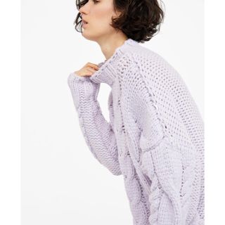 ザラ(ZARA)のyai's shop様お取り置き ZARA ケーブルニット リラ 薄紫(ニット/セーター)