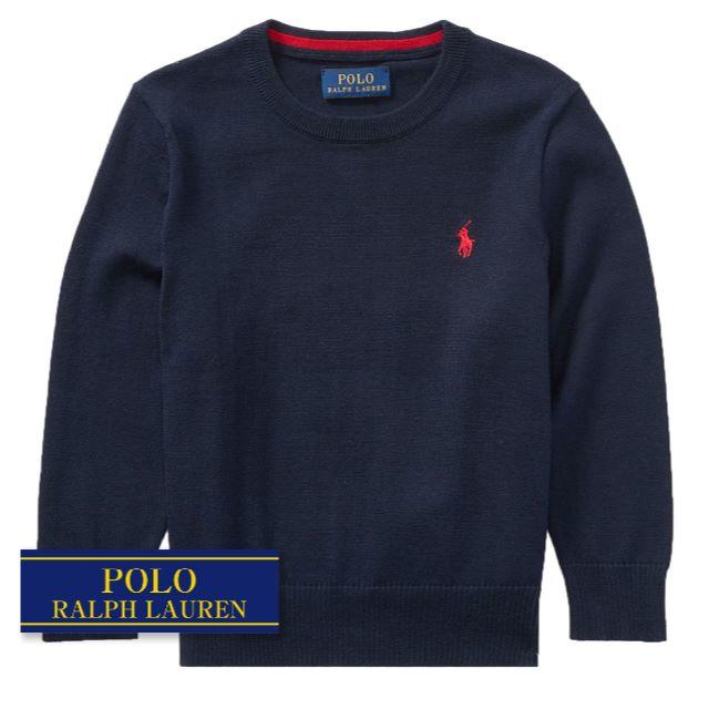 Ralph Lauren(ラルフローレン)の☆新品☆115 ラルフローレン クルーネックセーター ネイビー 1173   キッズ/ベビー/マタニティのキッズ服男の子用(90cm~)(ニット)の商品写真