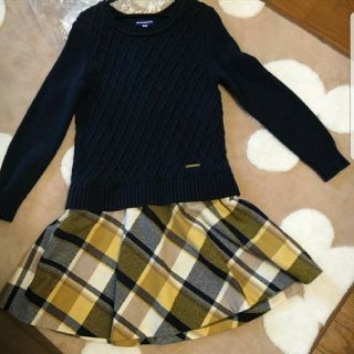 BURBERRY BLUE LABEL(ひざ丈ワンピース ・ イエロー/黄色系)の BURBERRY BLUE LABEL(ひざ丈ワンピース ・ イエロー/黄色系)の